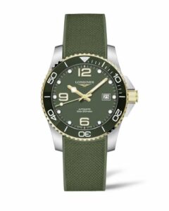 Longines HydroConquest 41 Automatic Stainless Steel / Yellow Gold / Green / Rubber L3.781.3.06.9