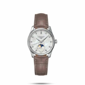 Longines Master Collection 34 Moonphase Stainless Steel / MOP / Alligator L2.409.4.87.4
