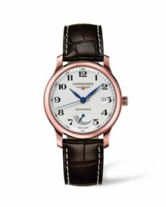 Longines Master Collection 38.5mm Power Reserve Pink Gold / Silver-Arabic / Alligator L2.708.8.78.3