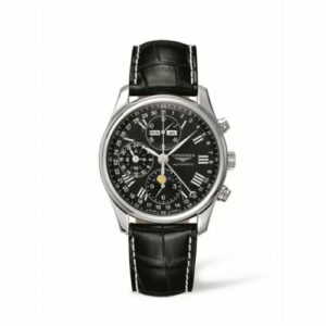 Longines Master Collection 40 Chronograph Calendar Stainless Steel / Black / Strap L2.673.4.51.7