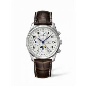 Longines Master Collection 40 Chronograph Calendar Stainless Steel / Silver / Alligator L2.673.4.78.3