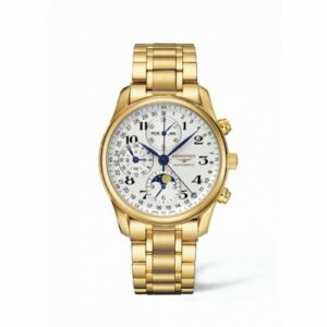 Longines Master Collection 40 Chronograph Calendar Yellow Gold / Silver / Bracelet L2.673.6.78.6