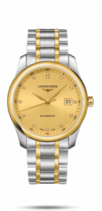 Longines Master Collection 40 Date Stainless Steel / Yellow Gold / Champagne-Diamond / Alligator L2.793.5.37.7