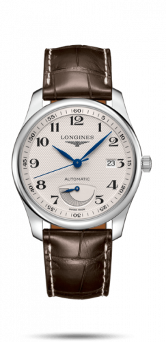 Longines Master Collection 40mm Power Reserve Stainless Steel / Silver-Arabic / Alligator L2.908.4.78.3