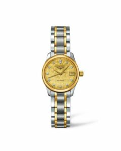 Longines Master Collection Date 25.5 Stainless Steel - Yellow Gold / Champagne Linen / Bracelet L2.128.5.38.7