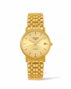 Longines Presence Automatic 34.5mm Stainless Steel / PVD Gold / Champagne / Bracelet L4.821.2.32.8