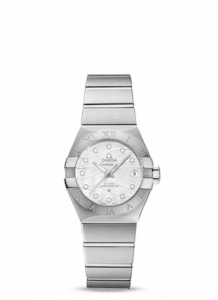 Omega Constellation Co-Axial 27 Brushed Stainless Steel / Wavy MOP 123.10.27.20.55.002