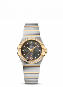 Omega Constellation Co-Axial 27 Brushed Stainless Steel / Yellow Gold / Diamond / Tahiti MOP 123.25.27.20.57.007
