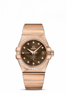 Omega Constellation Co-Axial 35 Red Gold / Diamond / Brown 123.55.35.20.63.001