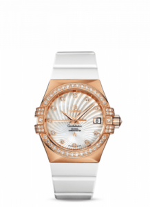 Omega Constellation Co-Axial 35 Red Gold / Diamond / MOP Supernova / Rubber 123.57.35.20.55.001