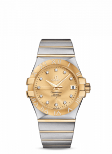 Omega Constellation Co-Axial 35 Stainless Steel / Yellow Gold / Diamond / Champagne 123.25.35.20.58.002