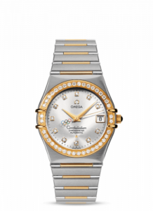 Omega Constellation Co-Axial 35.5 Stainless Steel / Yellow Gold / Diamond / Silver / Olympic Beijing 2008 111.25.36.10.52.001