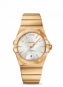 Omega Constellation Co-Axial 38 Day-Date Yellow Gold / Diamond / Silver 123.55.38.22.02.002