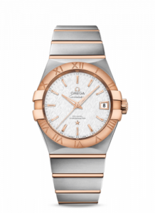 Omega Constellation Co-Axial 38 Stainless Steel / Red Gold / Silver Silk 123.20.38.21.02.007