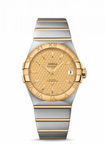 Omega Constellation Co-Axial 38 Stainless Steel / Yellow Gold / Champagne Lozenge 123.20.38.21.08.002