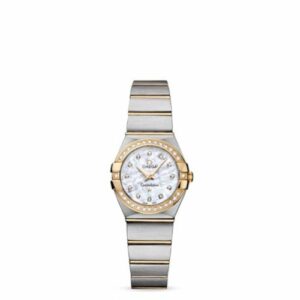 Omega Constellation Quartz 24 Brushed Stainless Steel / Yellow Gold / Diamond / MOP 123.25.24.60.55.003