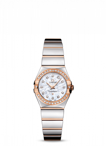 Omega Constellation Quartz 24 Polished Stainless Steel / Red Gold / Diamond / MOP 123.25.24.60.55.005