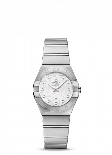 Omega Constellation Quartz 27 Brushed Stainless Steel / White MOP 123.10.27.60.55.003