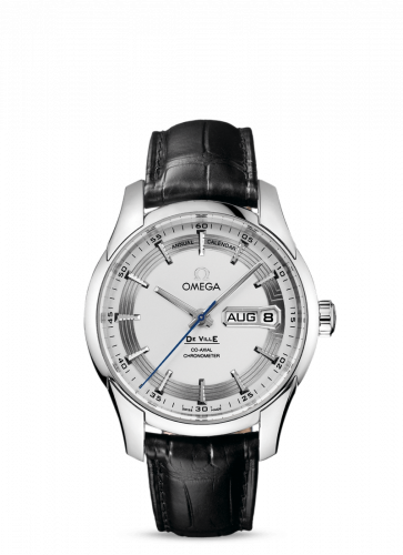 Omega De Ville Hour Vision Co-Axial Annual Calendar Stainless Steel / Silver / Alligator 431.33.41.22.02.001