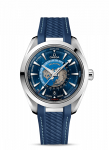 Omega Seamaster Aqua Terra 150M Master Chronometer 43 Worldtimer Stainless Steel / Blue / Rubber 220.12.43.22.03.001