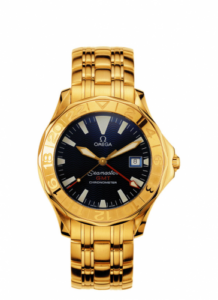 Omega Seamaster Diver 300M Automatic 41 GMT Yellow Gold / Blue / Bracelet 2134.80.00