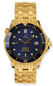 Omega Seamaster Diver 300M Automatic 41 Yellow Gold / Blue / Bracelet / Bond 2133.80.00