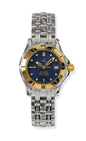 Omega Seamaster Diver 300M Quartz 28 Stainless Steel / Yellow Gold / Blue / Bracelet 2482.80.00