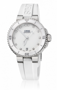 Oris Aquis Date 36 Stainless Steel / White - Diamond / Rubber 01 733 7652 4191-07 4 18 31