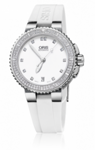 Oris Aquis Date Diamonds 36 Stainless Steel / White - Diamond / Rubber 01 733 7652 4991-07 4 18 31