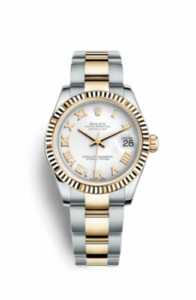 Rolex Datejust 31 Rolesor Yellow Fluted / Oyster / White Roman 178273-0072