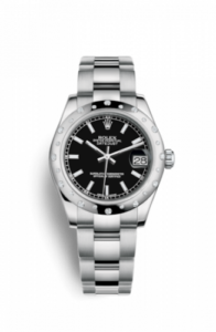 Rolex Datejust 31 Stainless Steel Domed Diamond / Oyster / Black 178344-0057