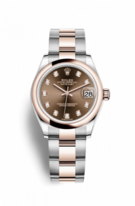 Rolex Datejust 31 Stainless Steel/ Rose Gold / Domed / Chocolate - Diamond / Oyster 278241-0027