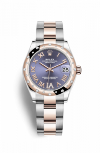 Rolex Datejust 31 Stainless Steel/ Rose Gold / Domed - Diamond / Aubergine - Roman / Oyster 278341rbr-0019