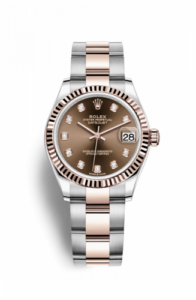 Rolex Datejust 31 Stainless Steel/ Rose Gold / Fluted / Chocolate - Diamond / Oyster 278271-0027