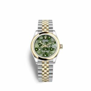Rolex Datejust 31 Stainless Steel / Yellow Gold / Domed / Olive - Floral / Jubilee 278243-0032