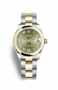 Rolex Datejust 31 Stainless Steel / Yellow Gold / Domed / Olive - Roman / Oyster 278243-0015