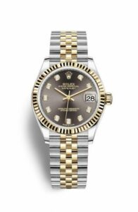 Rolex Datejust 31 Stainless Steel / Yellow Gold / Fluted / Grey - Diamond / Jubilee 278273-0022