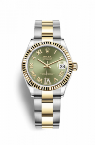 Rolex Datejust 31 Stainless Steel / Yellow Gold / Fluted / Olive - Roman / Oyster 278273-0015