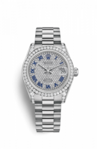 Rolex Datejust 31 White Gold Diamond / President / Paved Roman 178159-0028