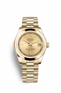 Rolex Datejust 31 Yellow Gold Domed / President / Champagne 178248-0048