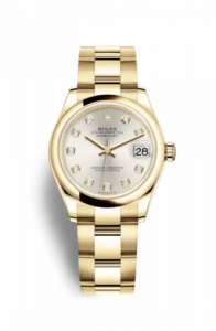 Rolex Datejust 31 Yellow Gold / Domed / Silver - Diamond / Oyster 278248-0033