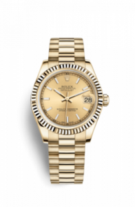 Rolex Datejust 31 Yellow Gold Fluted / President / Champagne 178278-0025