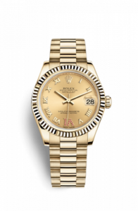 Rolex Datejust 31 Yellow Gold Fluted / President / Champagne Roman 178278-0128