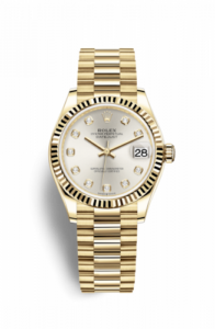 Rolex Datejust 31 Yellow Gold / Fluted / Silver - Diamond / President 278278-0034