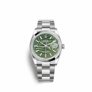 Rolex Datejust 36 Stainless Steel / Domed / Green Palm / Oyster 126200-0020