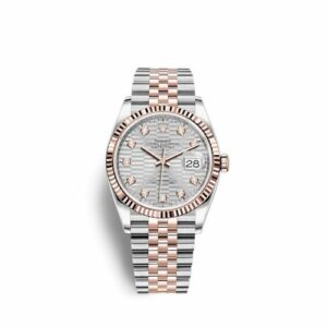 Rolex Datejust 36 Stainless Steel / Everose / Fluted / Silver - Fluted - Diamond / Jubilee 126231-0039