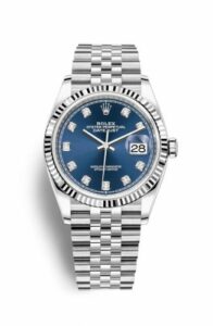 Rolex Datejust 36 Stainless Steel / Fluted / Blue-Diamond / Jubilee 126234-0037