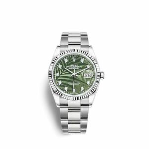 Rolex Datejust 36 Stainless Steel - Fluted / Green - Palm - Diamond / Oyster 126234-0056