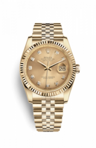 Rolex Datejust 36 Yellow Gold Fluted / Jubilee / Champagne Diamonds 116238-0061