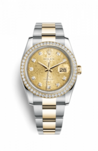 Rolex Datejust 36 Rolesor Yellow Diamond / Oyster / Champagne Computer 116243-0029